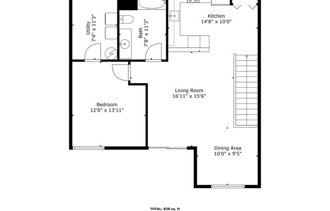 1 bed, 1 bath, 800 sqft, $1,199, Unit 111 - 14
