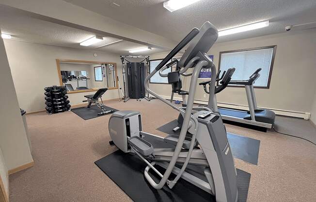 our gym has a lot of equipment for our residents to use