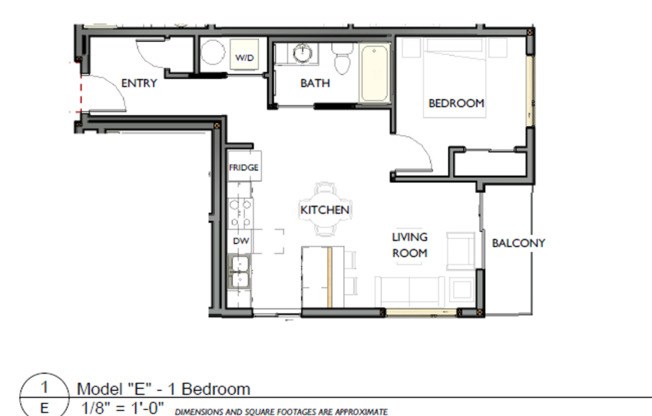 1 bed, 1 bath, 615 sqft, $1,595, Unit 401