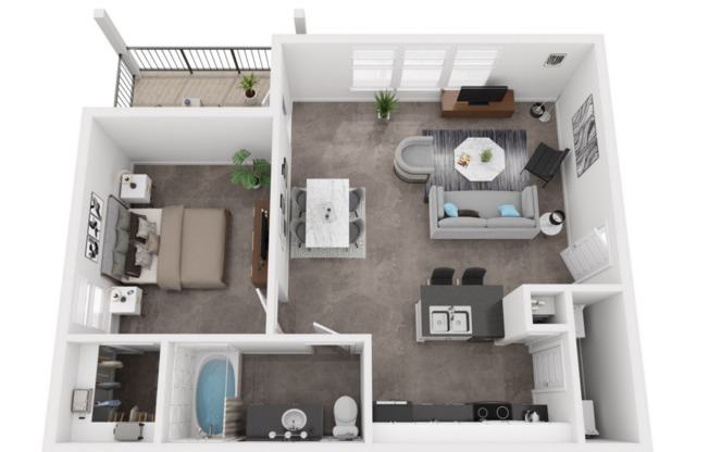 1 bed, 1 bath, 705 sqft, $1,212