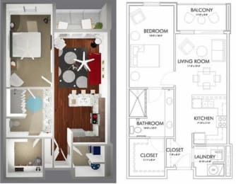 1 bed, 1 bath, 863 sqft, $1,500