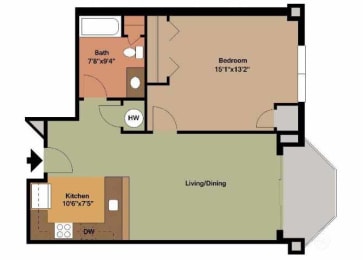 1 bed, 1 bath, 760 sqft, $1,875