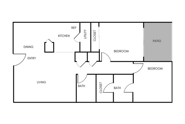 2 beds, 2 baths, 1,011 sqft, $1,298