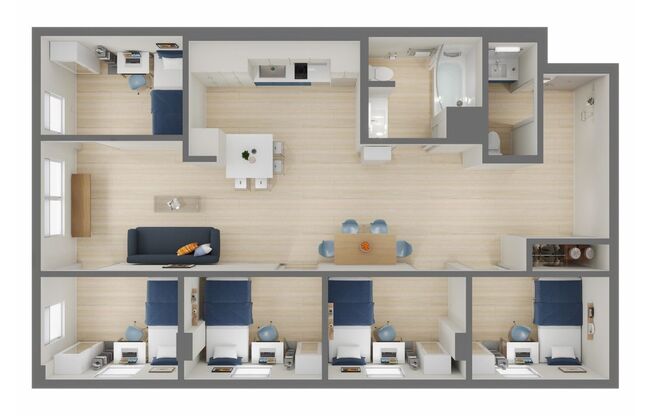 5 beds, 1.5 baths, $7,425, Unit 104
