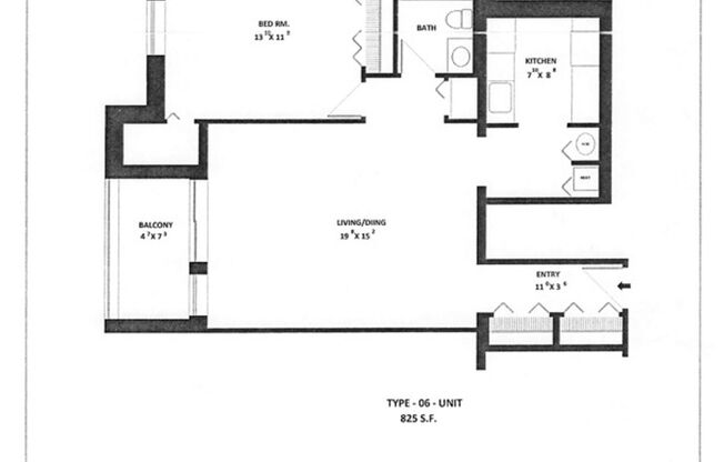 1 bed, 1 bath, 825 sqft, $2,550, Unit G506