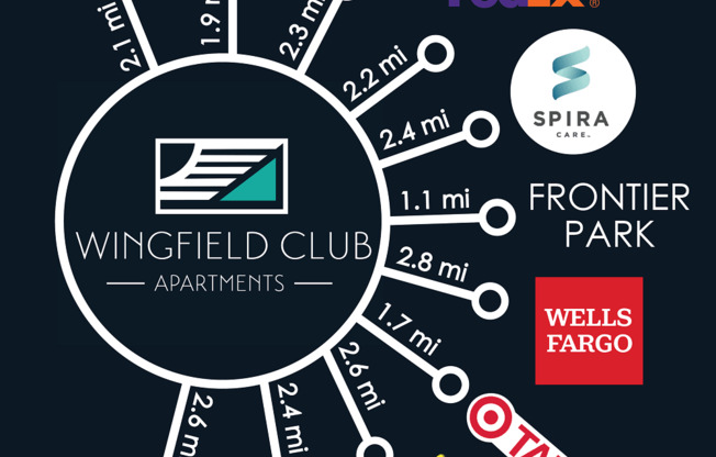 a graphic of the winfield club apartments logo
