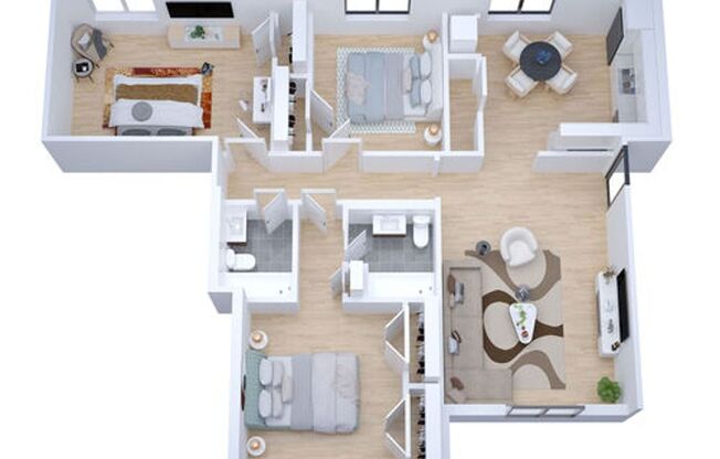 3 beds, 2 baths, 1,185 sqft, $1,850, Unit I203