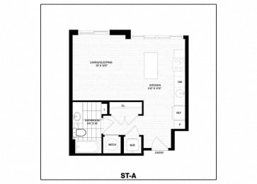Studio, 1 bath, 461 sqft, $2,038