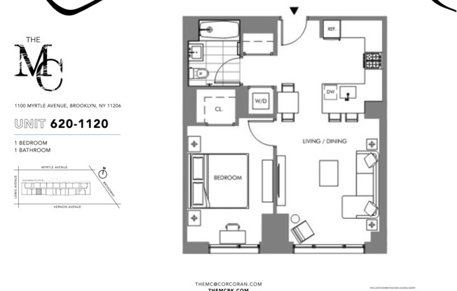 1 bed, 1 bath, $3,581, Unit 820