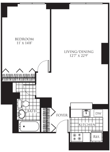 1 bed, 1 bath, 761 sqft, $5,211, Unit 5C