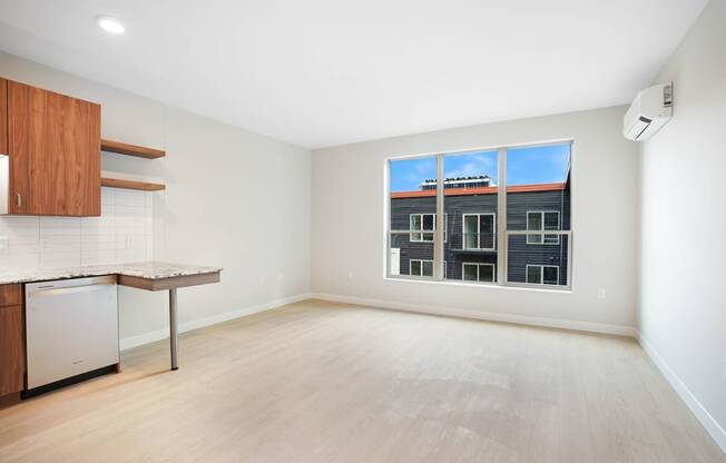 Living room with lots of light and large windows