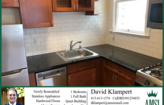 Beautifully Remodeled! One Bedroom**Alamo Square**Dishwasher**Stainless**Laundry**Open Thurs/Sat/Sun**