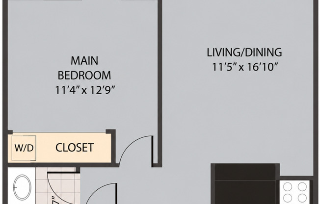 1 bed, 1 bath, 590 sqft, $1,395, Unit 229