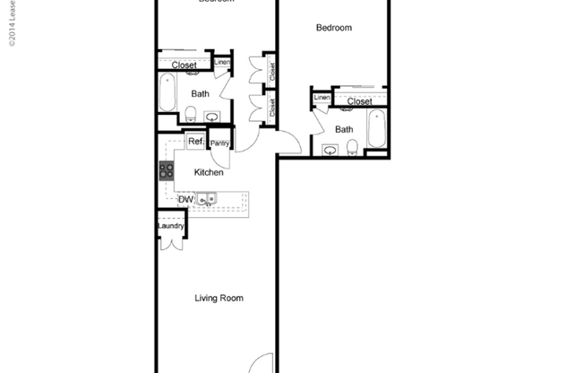 2 beds, 2 baths, 1,079 sqft, $1,263