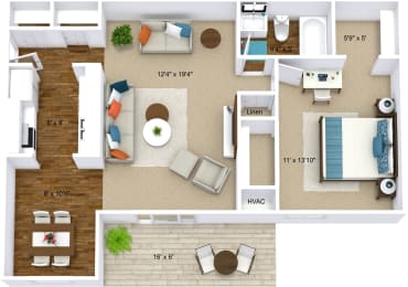 1 bed, 1 bath, 772 sqft, $1,657