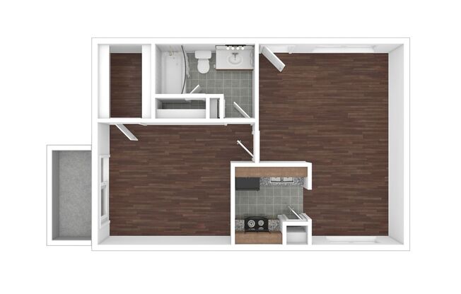 1 bed, 1 bath, 545 sqft, $1,194