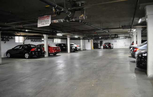 Covered private parking garage