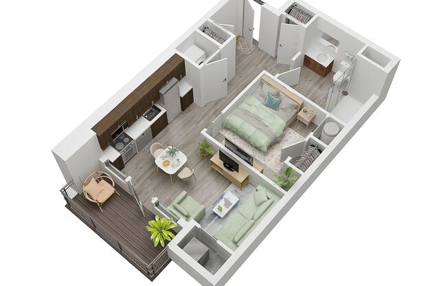 1 bed, 1 bath, 511 sqft, $1,390, Unit 212