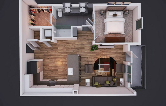 1 bed, 1 bath, 747 sqft, $1,186