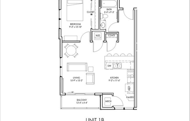 1 bed, 1 bath, 732 sqft, $1,435