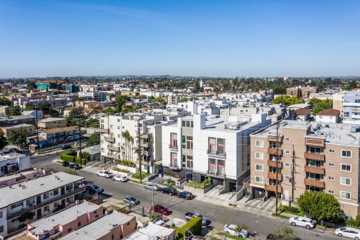 Aerial Exterior View Of Property at 1039 S. Hobart Blvd. Koreatown/Los Angeles, CA, Los Angeles, 90006