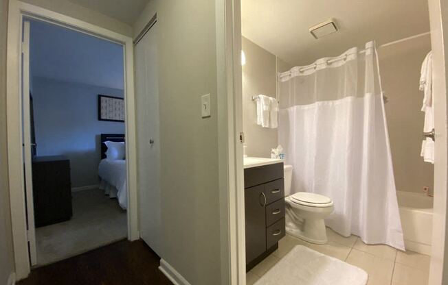 Bathroom with vanity storage