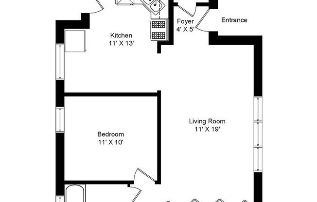1 bed, 1 bath, 645 sqft, $1,895, Unit 3529-1W