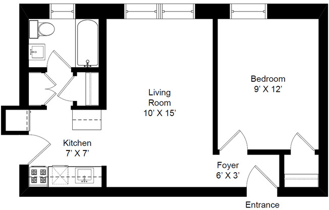 1 bed, 1 bath, 450 sqft, $1,795, Unit 520-E2