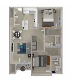 2 beds, 2 baths, 1,042 sqft, $1,436