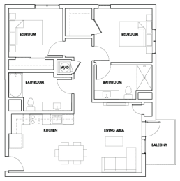 2 beds, 2 baths, 1,057 sqft, $3,326