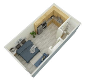 Studio, 1 bath, 460 sqft, $900