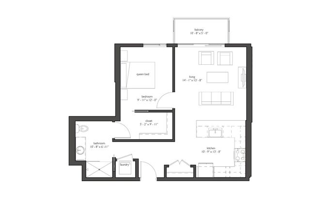 1 bed, 1 bath, 744 sqft, $1,501, Unit 316