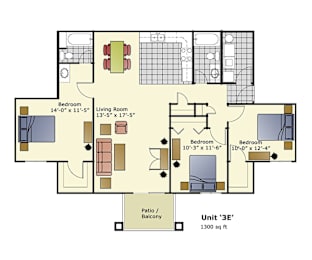 3 beds, 2 baths, 1,300 sqft, $1,975