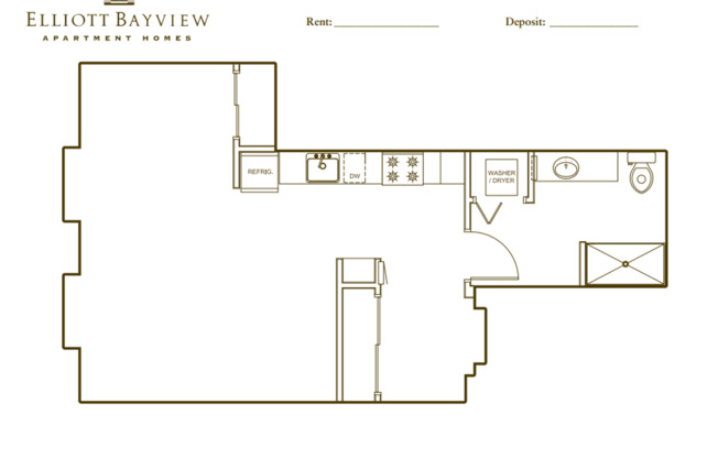 Studio, 1 bath, 638 sqft, $1,650, Unit 1-A