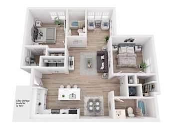 2 beds, 2 baths, 1,077 sqft, $1,919