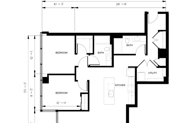 2 beds, 2 baths, 1,157 sqft, $4,395, Unit 214
