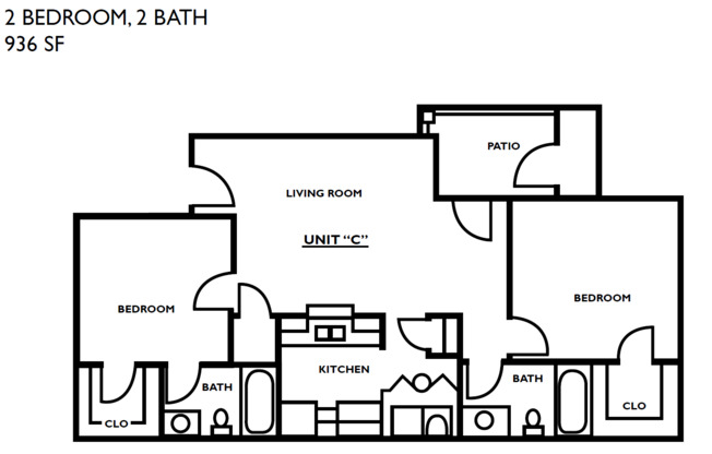 2 beds, 2 baths, 936 sqft, $875, Unit F13