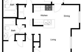 2 beds, 2 baths, 1,002 sqft, $1,589
