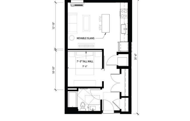 1 bed, 1 bath, 544 sqft, $1,350, Unit 322