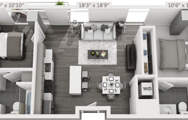 2 beds, 2 baths, 889 sqft, $2,270, Unit 314