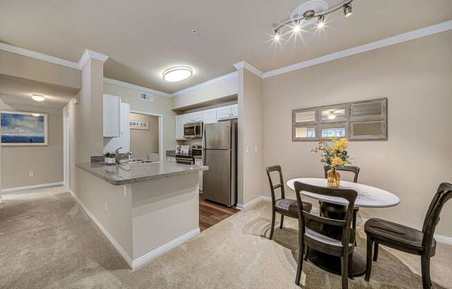 The Commons apartments interior living room and kitchen