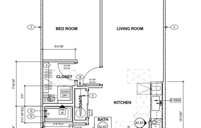 1 bed, 1 bath, 652 sqft, $1,390, Unit #111