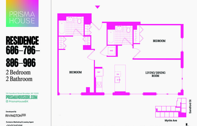 2 beds, 2 baths, $6,473, Unit 606