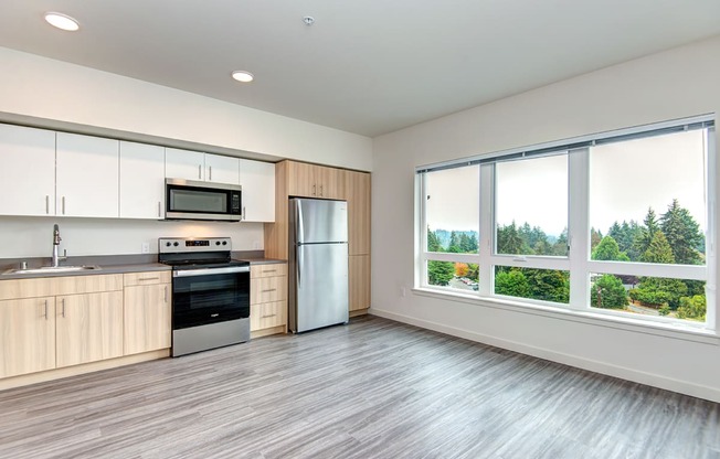 Open Concept Kitchen at Hazel Apartments, Edmonds, WA, 98026