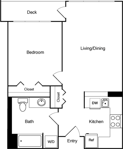 1 bed, 1 bath, 662 sqft, $2,390, Unit 809