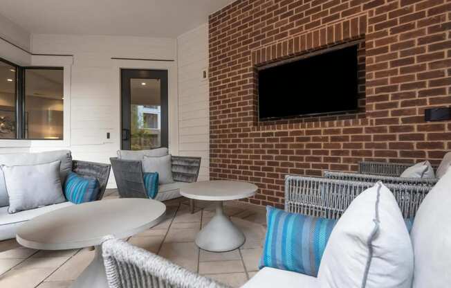 Covered Outdoor Lounge with TV