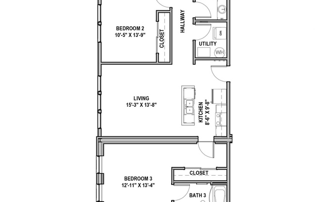 3 beds, 3 baths, 1,450 sqft, $4,494, Unit N303 (Unfurnished)