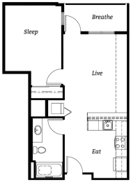 1 bed, 1 bath, 618 sqft, $1,773