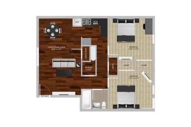 2 beds, 1 bath, 700 sqft, $1,284