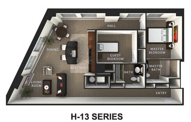 2 beds, 2 baths, 1,400 sqft, $1,846